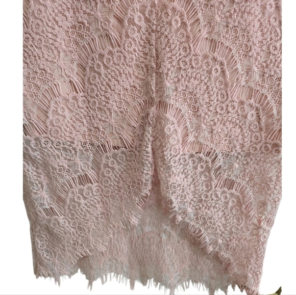 Free People Pale Pink Lace Peekaboo Dress Delicate Romantic Sleeveless XS Resort - Picture 6 of 8
